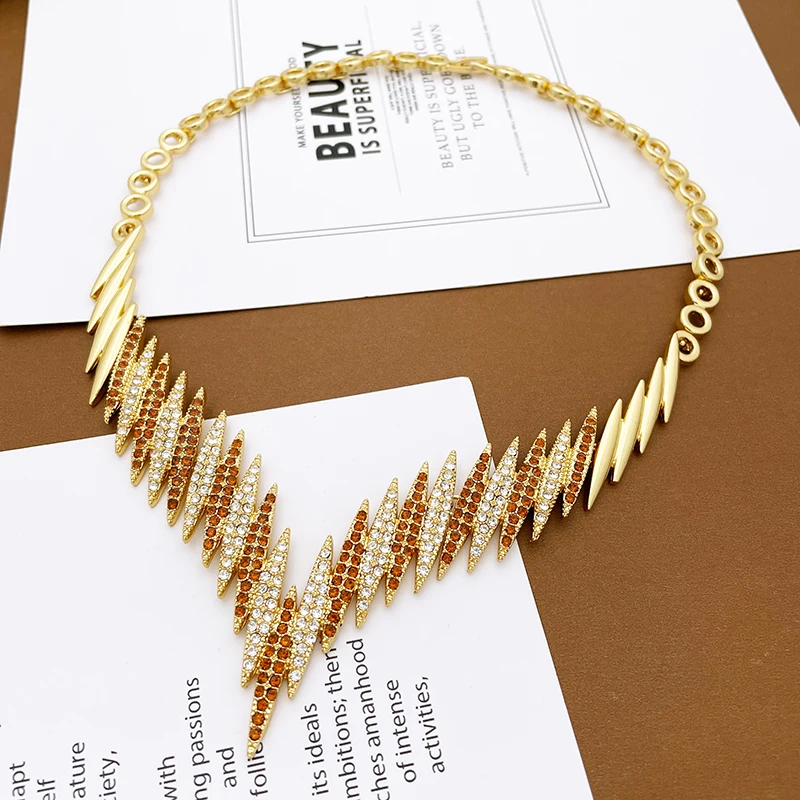 Fashion Jewelry Sets Gold Color Necklace And Earrings For Women 4 Pieces Jewelry Set