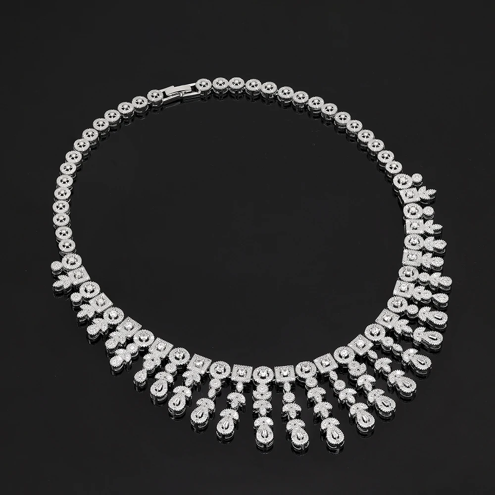 2025 New 4-Piece Bridal Zirconia Full Set Women's Party Jewelry Set Luxury Dubai Nigeria CZ Crystal Wedding Jewelry Set 2025 New 4-Piece Bridal Zirconia Full Set Women's Party Jewelry Set Luxury Dubai Nigeria CZ Crystal Wedding Jewelry Set