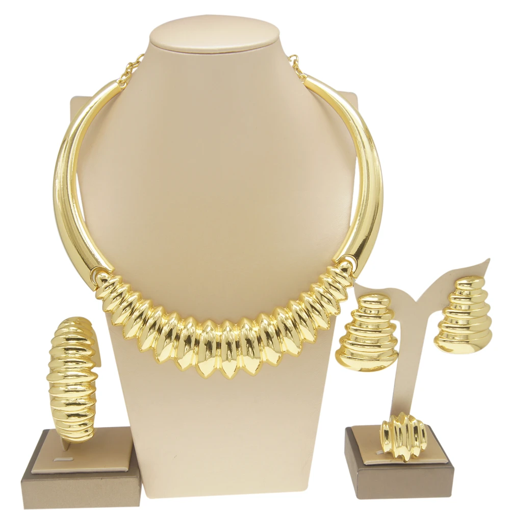 Fashion Woman Necklace Jewelry Set Classic Bone Shape Elegant Woman Wedding Banquet Big Pendant Bracelet Woman's Gift