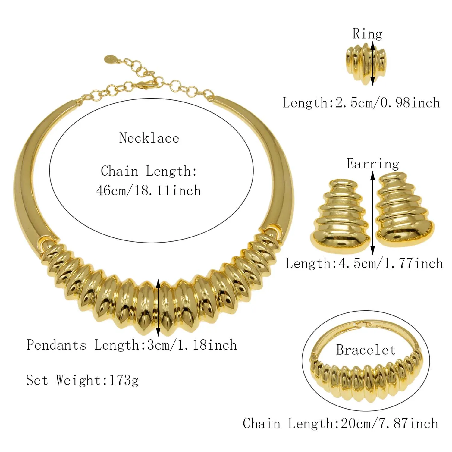 Fashion Woman Necklace Jewelry Set Classic Bone Shape Elegant Woman Wedding Banquet Big Pendant Bracelet Woman's Gift