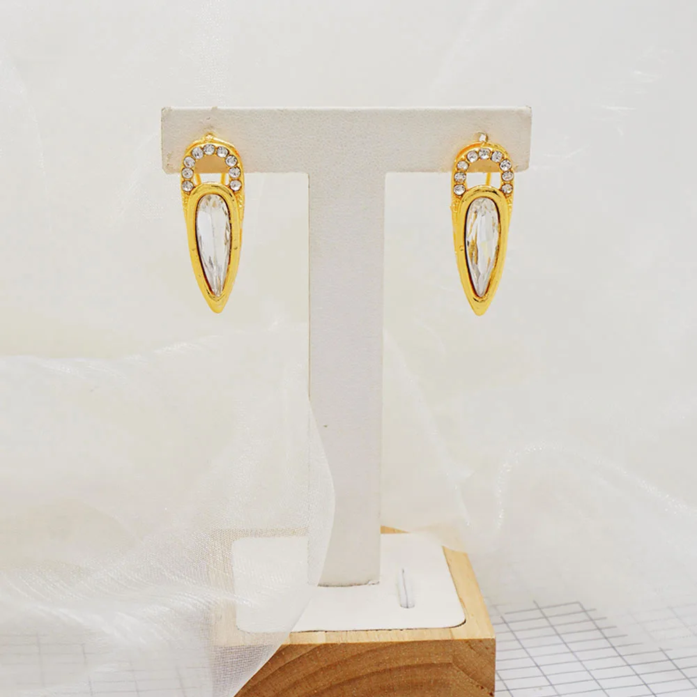 Fashion Ethiopia Dubai Women Gold Color Jewelry Sets Blue Pendant Necklace Earrings Bracelet Ring Sets Party Gifts