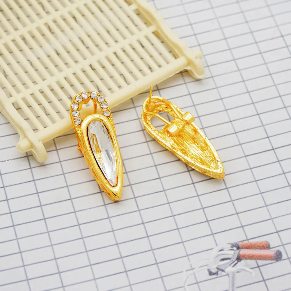 Fashion Ethiopia Dubai Women Gold Color Jewelry Sets Blue Pendant Necklace Earrings Bracelet Ring Sets Party Gifts