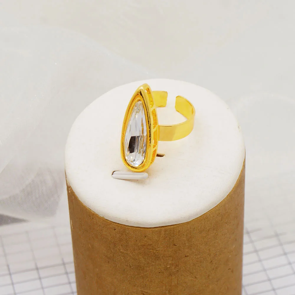 Fashion Ethiopia Dubai Women Gold Color Jewelry Sets Blue Pendant Necklace Earrings Bracelet Ring Sets Party Gifts