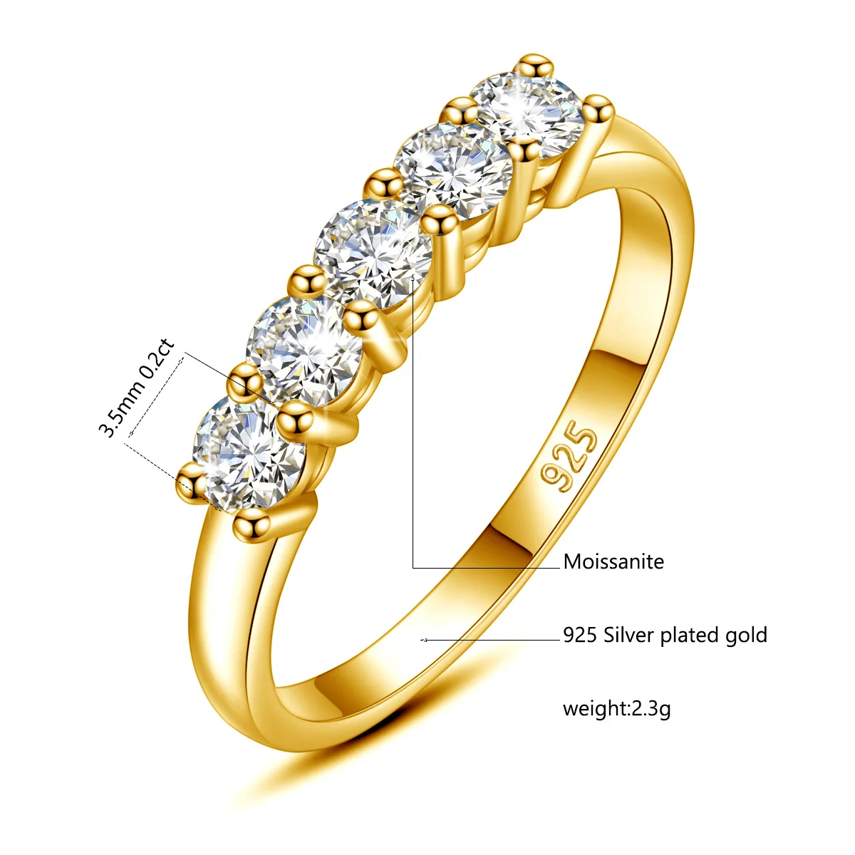 5pcs Stones Moissanite Diamond Ring for Woman Silver 925 100% Rose Gold Plated Fine Jewelry with Certified Engagement Gifts 5pcs Stones Moissanite Diamond Ring for Woman Silver 925 100% Rose Gold Plated Fine Jewelry with Certified Engagement Gifts