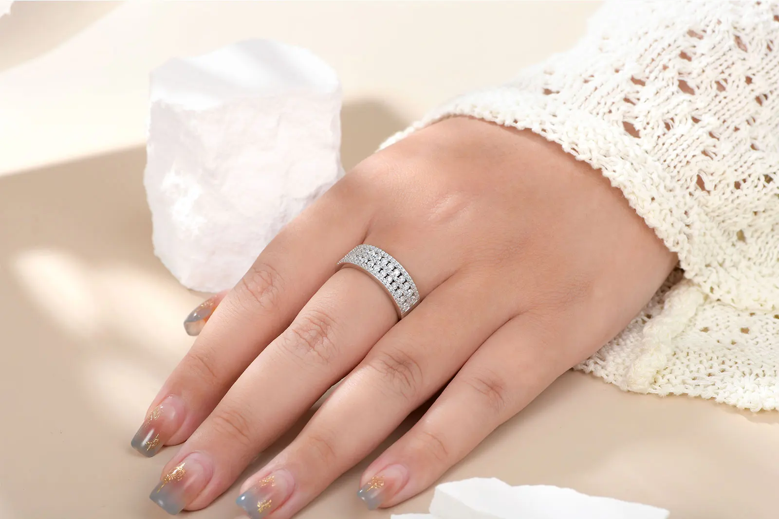 Newshe Certified Moissanite Rings Wedding Band for Women 925 Sterling Silver Promise Engagement Ring D Color VVS1 Fine Jewelry Newshe Certified Moissanite Rings Wedding Band for Women 925 Sterling Silver Promise Engagement Ring D Color VVS1 Fine Jewelry