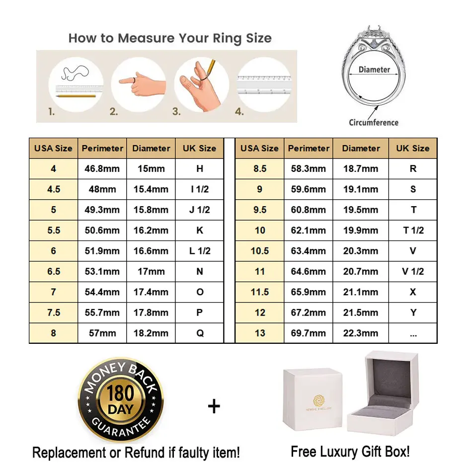 Newshe Certified Moissanite Rings Wedding Band for Women 925 Sterling Silver Promise Engagement Ring D Color VVS1 Fine Jewelry Newshe Certified Moissanite Rings Wedding Band for Women 925 Sterling Silver Promise Engagement Ring D Color VVS1 Fine Jewelry