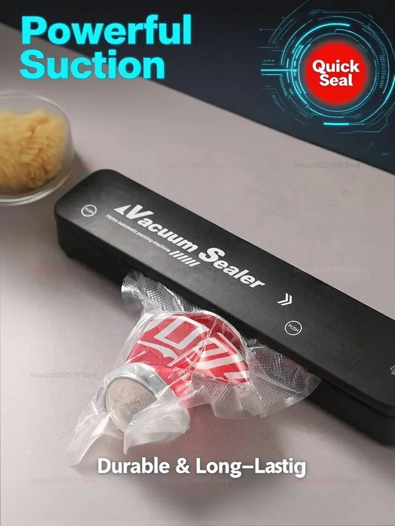 NEW Automatic Food Vacuum Sealer Machine with Portable Vacuum Bags Kitchen Food Saver 220V for Freshness Preservation 2025