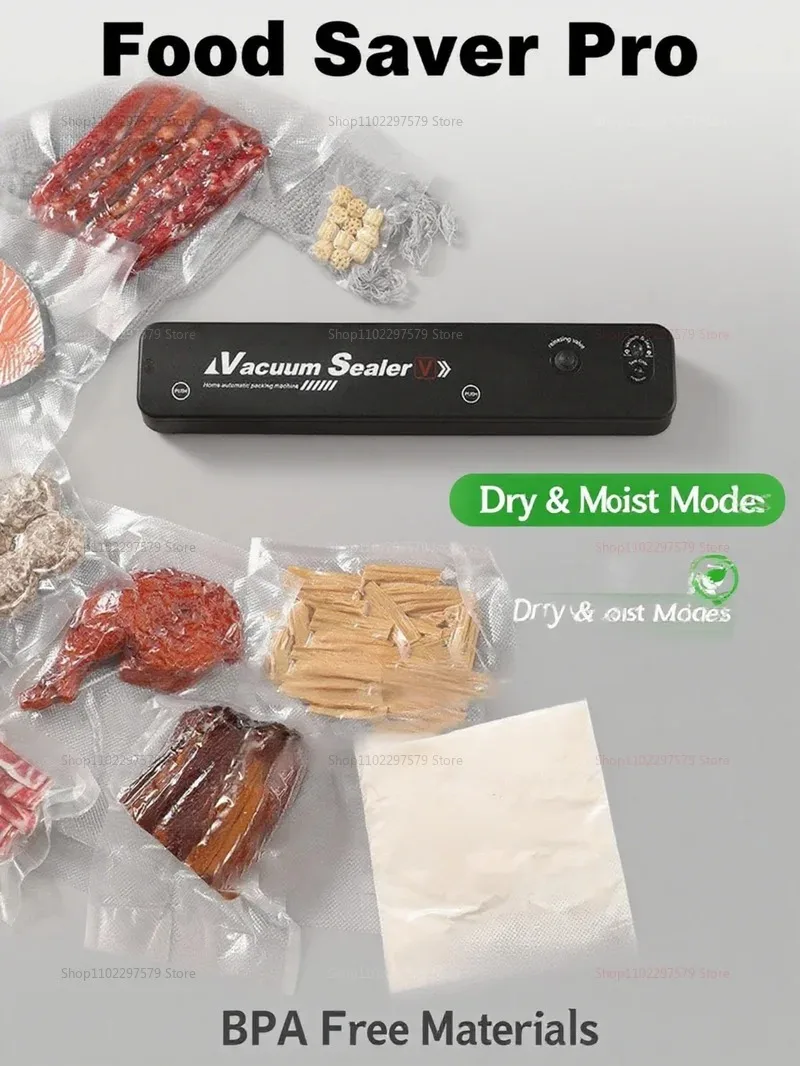 NEW Automatic Food Vacuum Sealer Machine with Portable Vacuum Bags Kitchen Food Saver 220V for Freshness Preservation 2025