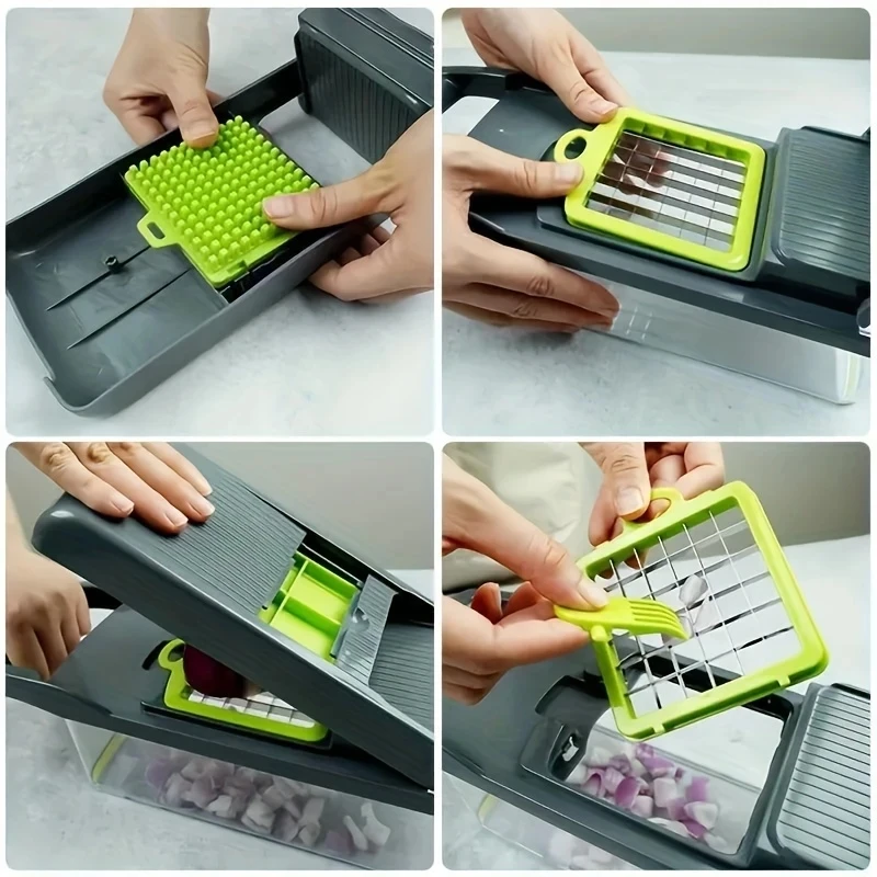 14 in 1 Multifunctional Vegetable Chopper Food Chopper Grate Food Handle Vegetable Slicer Dicer Cut Kitchen Items cocina