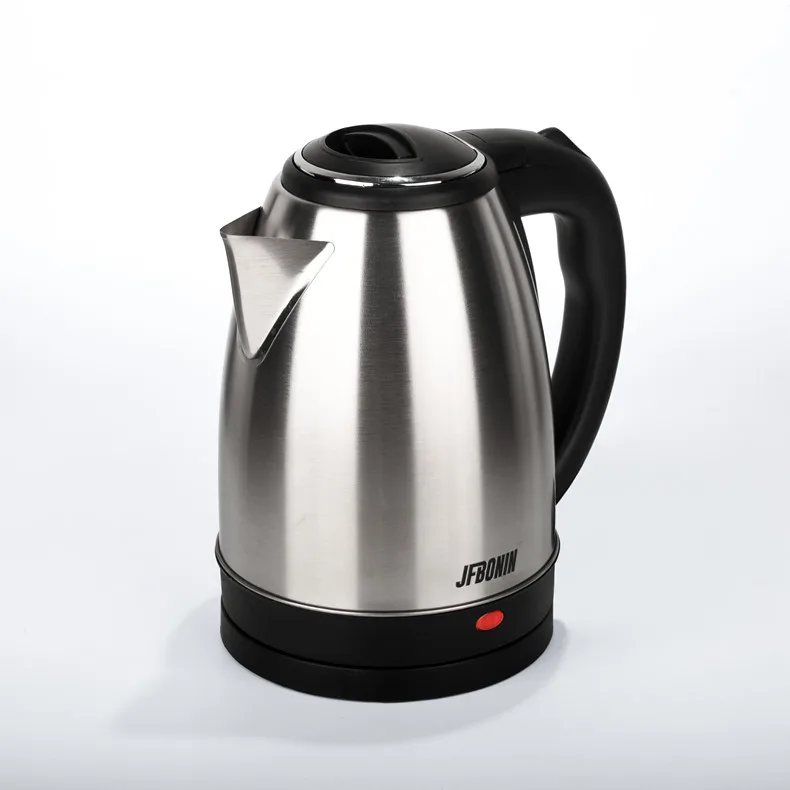 JFBONIN Stainless Steel Electric Kettle 1.8L 220V Silver Black Base Separation Desion Rust-resistant Durable for Home Travel JFBONIN Stainless Steel Electric Kettle 1.8L 220V Silver Black Base Separation Desion Rust-resistant Durable for Home Travel