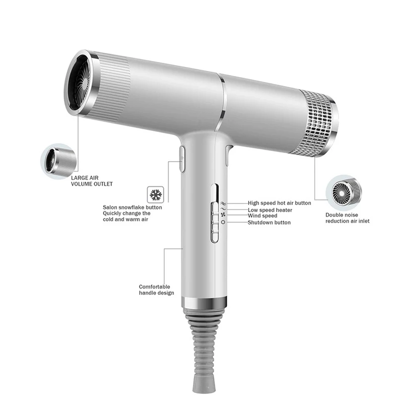 High Speed Negative Ionic Hair Blower Dryer Professional Electric Salon Hot And Cold Air Hair Dryer With Diffuser High Speed Negative Ionic Hair Blower Dryer Professional Electric Salon Hot And Cold Air Hair Dryer With Diffuser