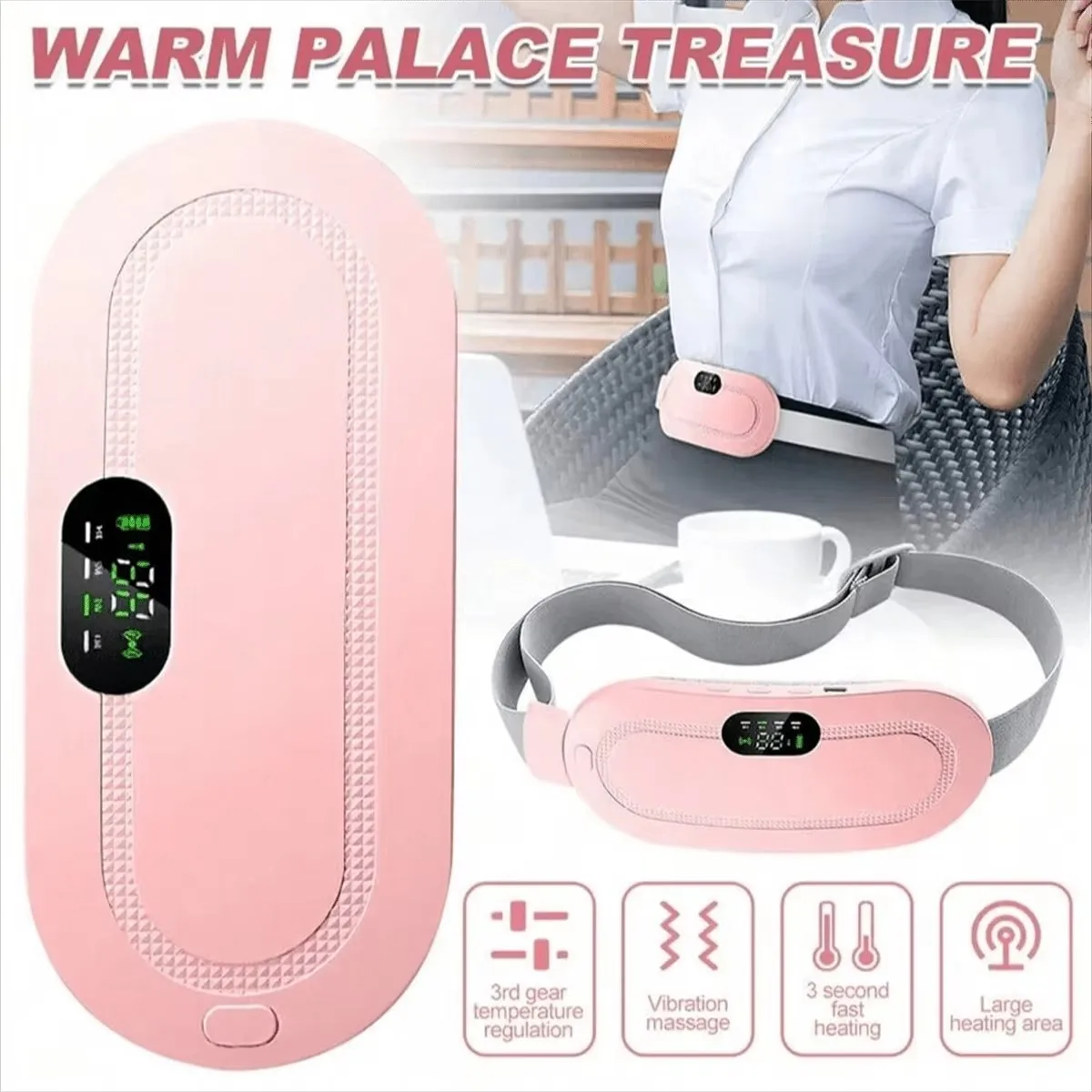 Electric Menstrual Spasm Massager Vibrator Heating Belt Suitable For Relieving Menstrual Discomfort, Keeping Waist And  heating