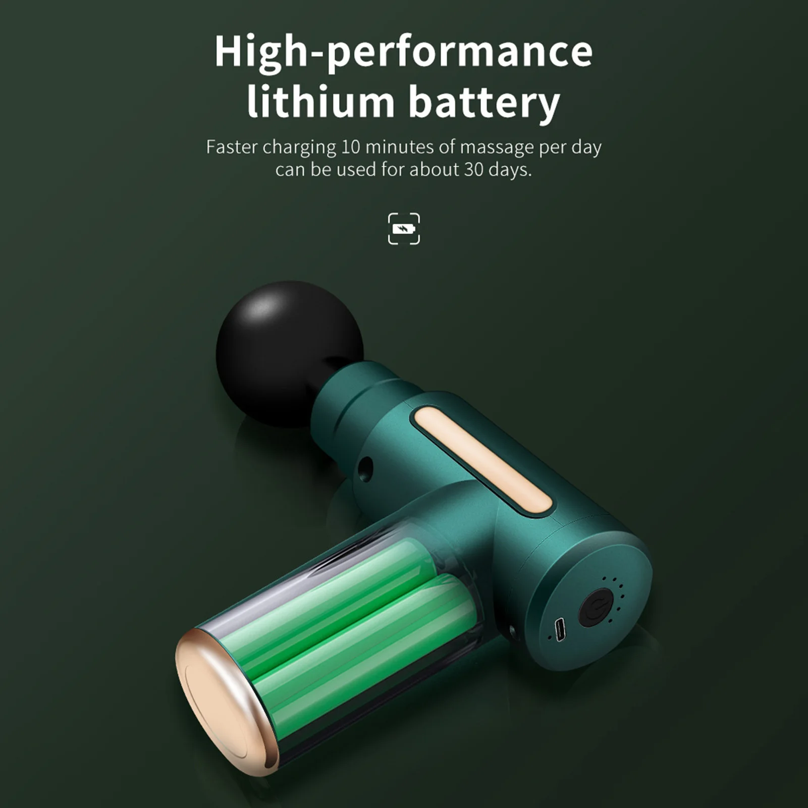 Mini Fascia Massage Gun Powerful Mini Deep Tissue Massage Gun for Muscle Recovery & Pain Relief with 4 Attachments