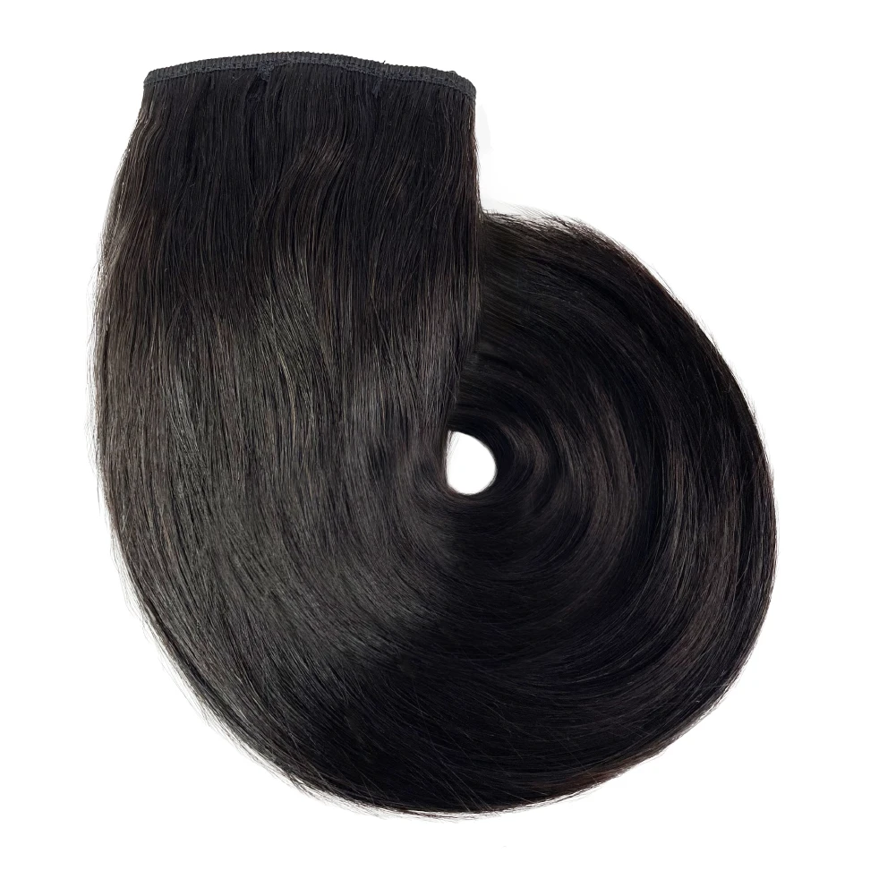 Wire Hair Extensions Straight Real Human Hair Natural Black Wire Human Hair Extensions 16-26 Inches Fish Line Clip In Extension