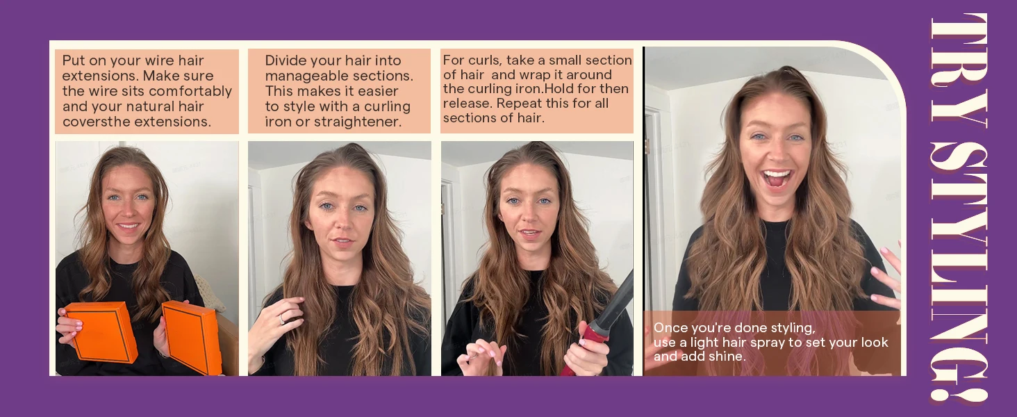 Wire Hair Extensions Straight Real Human Hair Natural Black Wire Human Hair Extensions 16-26 Inches Fish Line Clip In Extension