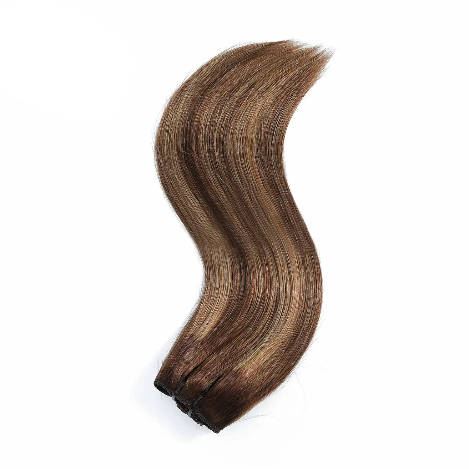 8Pcs Clip Ins 4/27 Highlight Color Straight Clip In Human Hair Extensions Brazilian Human Hair Clip In Hair Extensions 120G/Pack