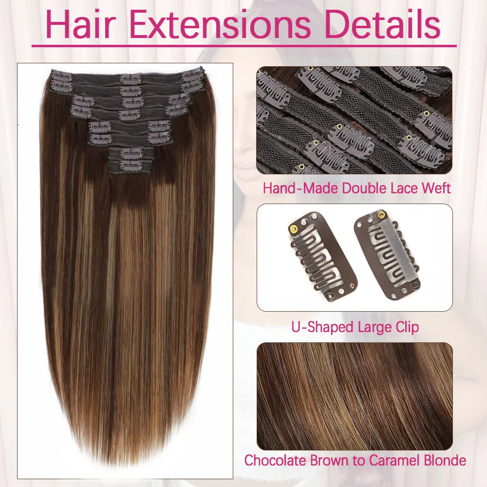 8Pcs Clip Ins 4/27 Highlight Color Straight Clip In Human Hair Extensions Brazilian Human Hair Clip In Hair Extensions 120G/Pack 8Pcs Clip Ins 4/27 Highlight Color Straight Clip In Human Hair Extensions Brazilian Human Hair Clip In Hair Extensions 120G/Pack
