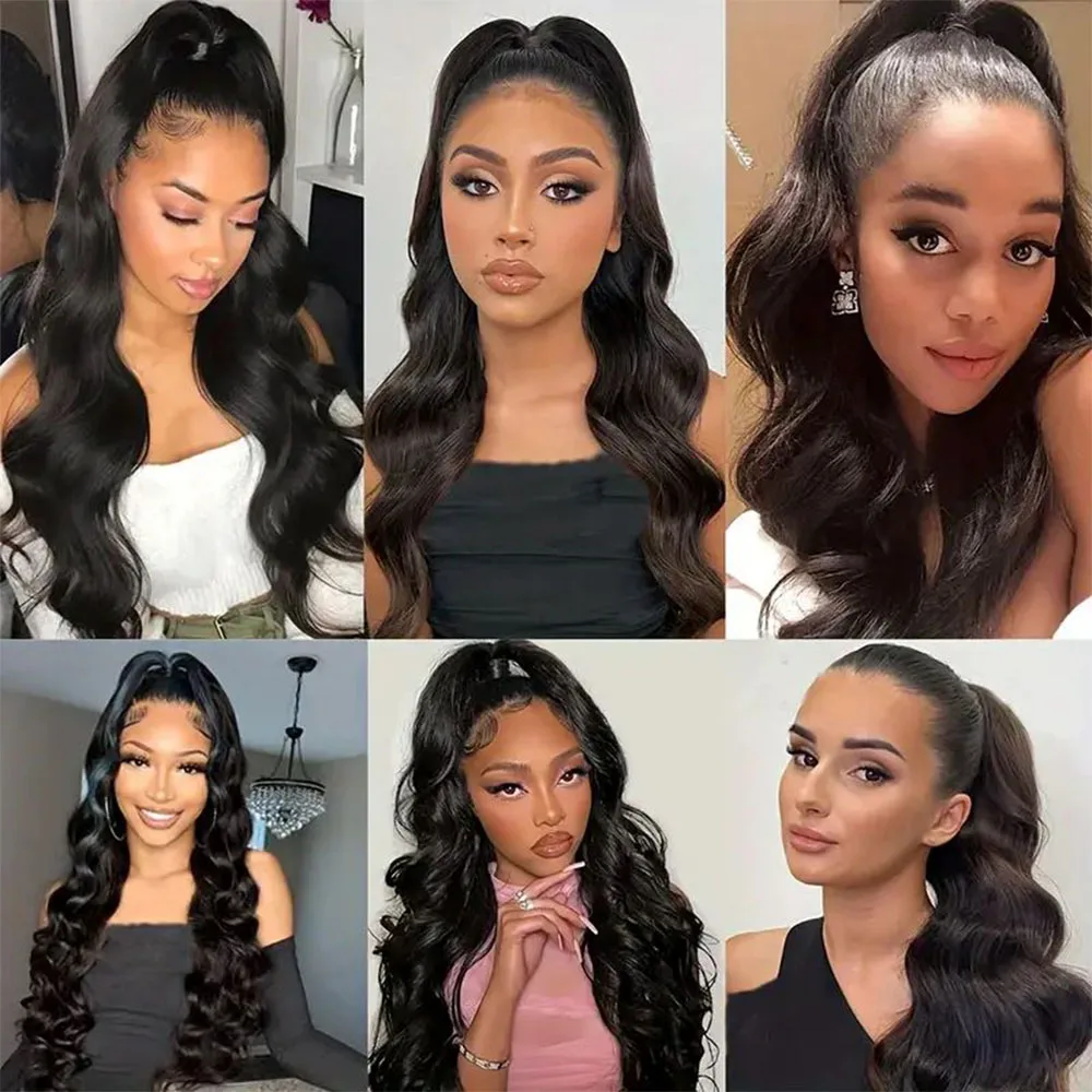 Body Wave Drawstring Ponytail Human Hair Extensions 100% Real Human Hair Brazilian Remy Clip In For Women Ponytail Natural Color Body Wave Drawstring Ponytail Human Hair Extensions 100% Real Human Hair Brazilian Remy Clip In For Women Ponytail Natural Color