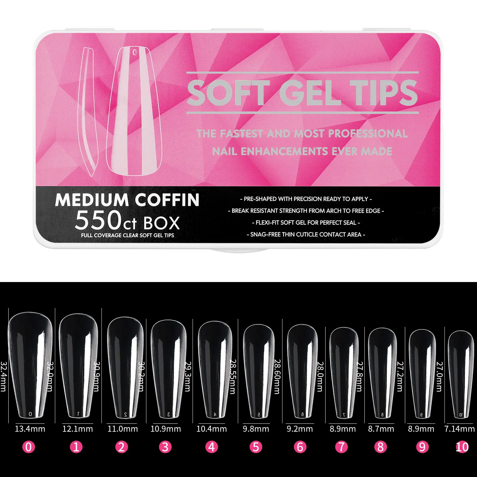 550pcs Coffin Almond Soft Gel Nail Tips False Half Cover Press On Acrylic Nails 11Sizes Fake Nails DIY Manicure Extension Tools 550pcs Coffin Almond Soft Gel Nail Tips False Half Cover Press On Acrylic Nails 11Sizes Fake Nails DIY Manicure Extension Tools