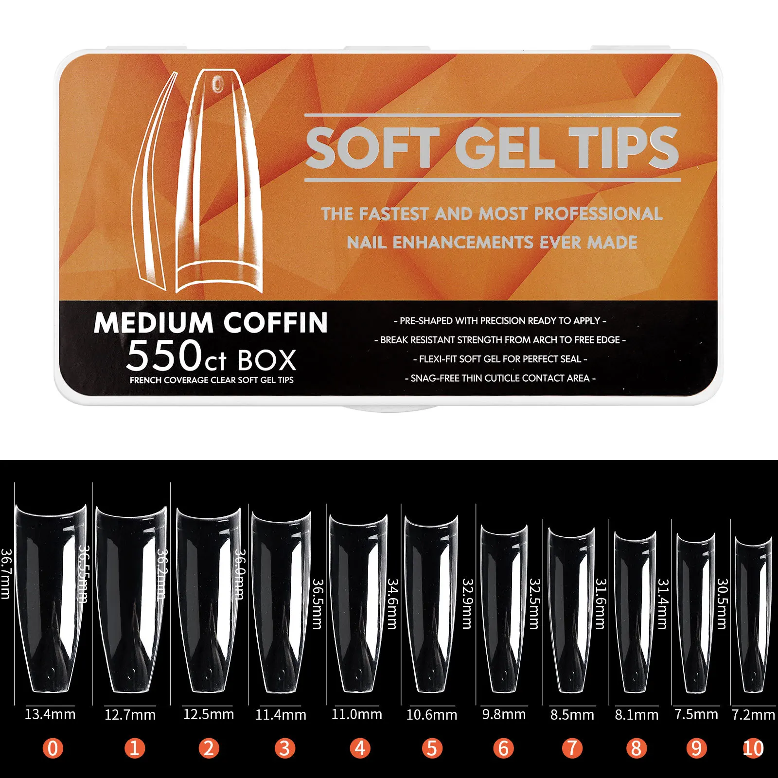 550pcs Coffin Almond Soft Gel Nail Tips False Half Cover Press On Acrylic Nails 11Sizes Fake Nails DIY Manicure Extension Tools 550pcs Coffin Almond Soft Gel Nail Tips False Half Cover Press On Acrylic Nails 11Sizes Fake Nails DIY Manicure Extension Tools