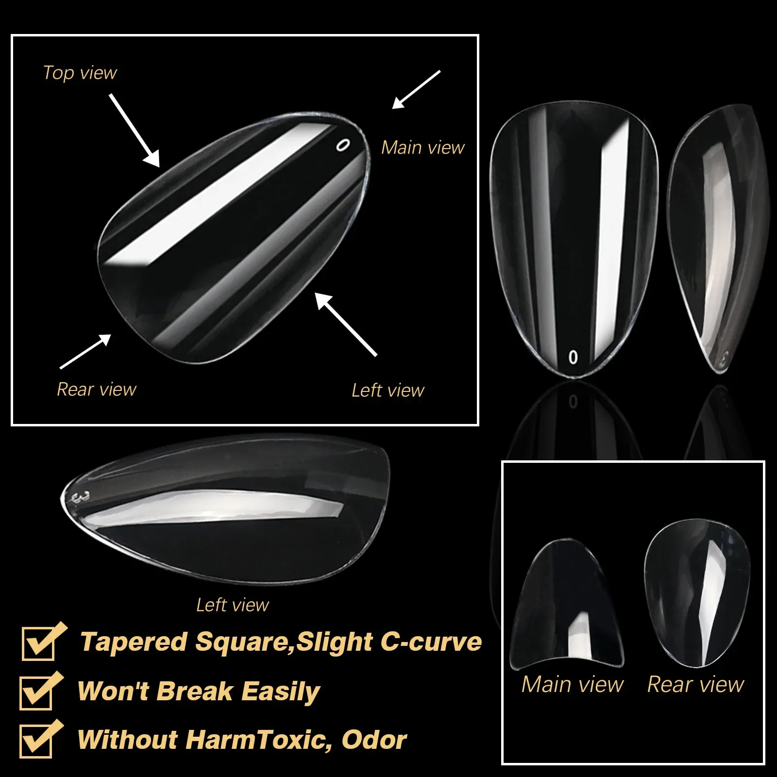 Soft Gel False Tips Box Natural Sculpted Ballet Coffin Almond Fake Nails Full Cover Premium Quality Press On Nails Nail Supplies