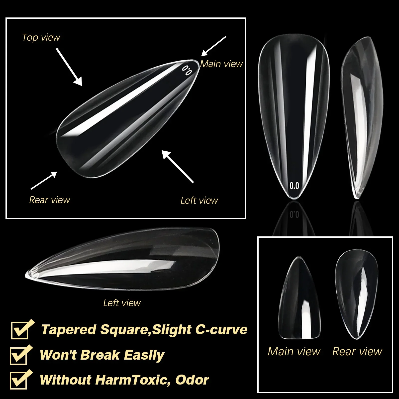 Soft Gel False Tips Box Natural Sculpted Ballet Coffin Almond Fake Nails Full Cover Premium Quality Press On Nails Nail Supplies