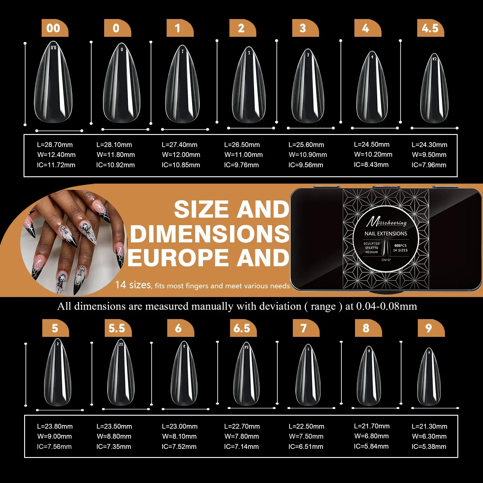 Soft Gel False Tips Box Natural Sculpted Ballet Coffin Almond Fake Nails Full Cover Premium Quality Press On Nails Nail Supplies