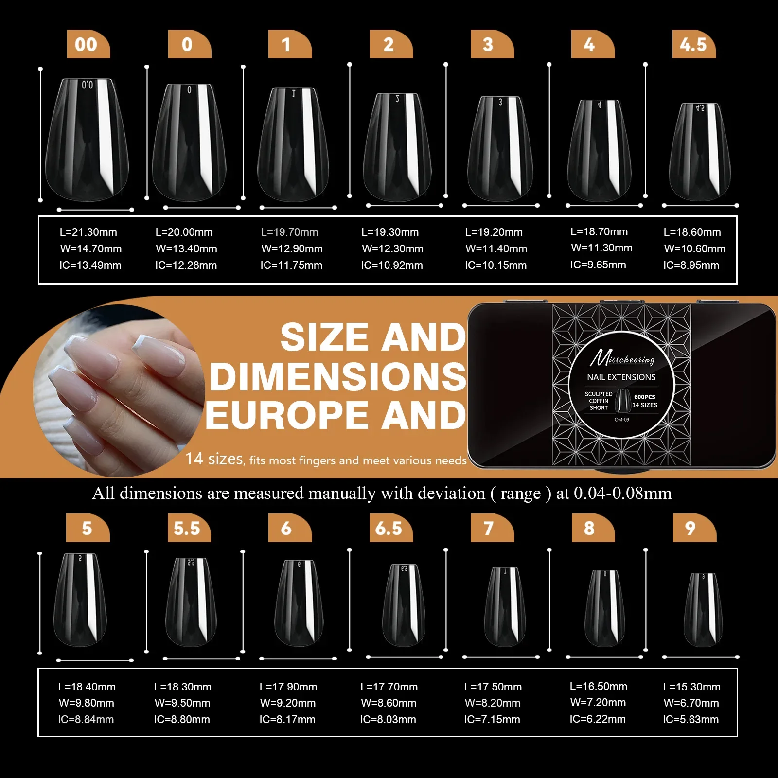 Soft Gel False Tips Box Natural Sculpted Ballet Coffin Almond Fake Nails Full Cover Premium Quality Press On Nails Nail Supplies