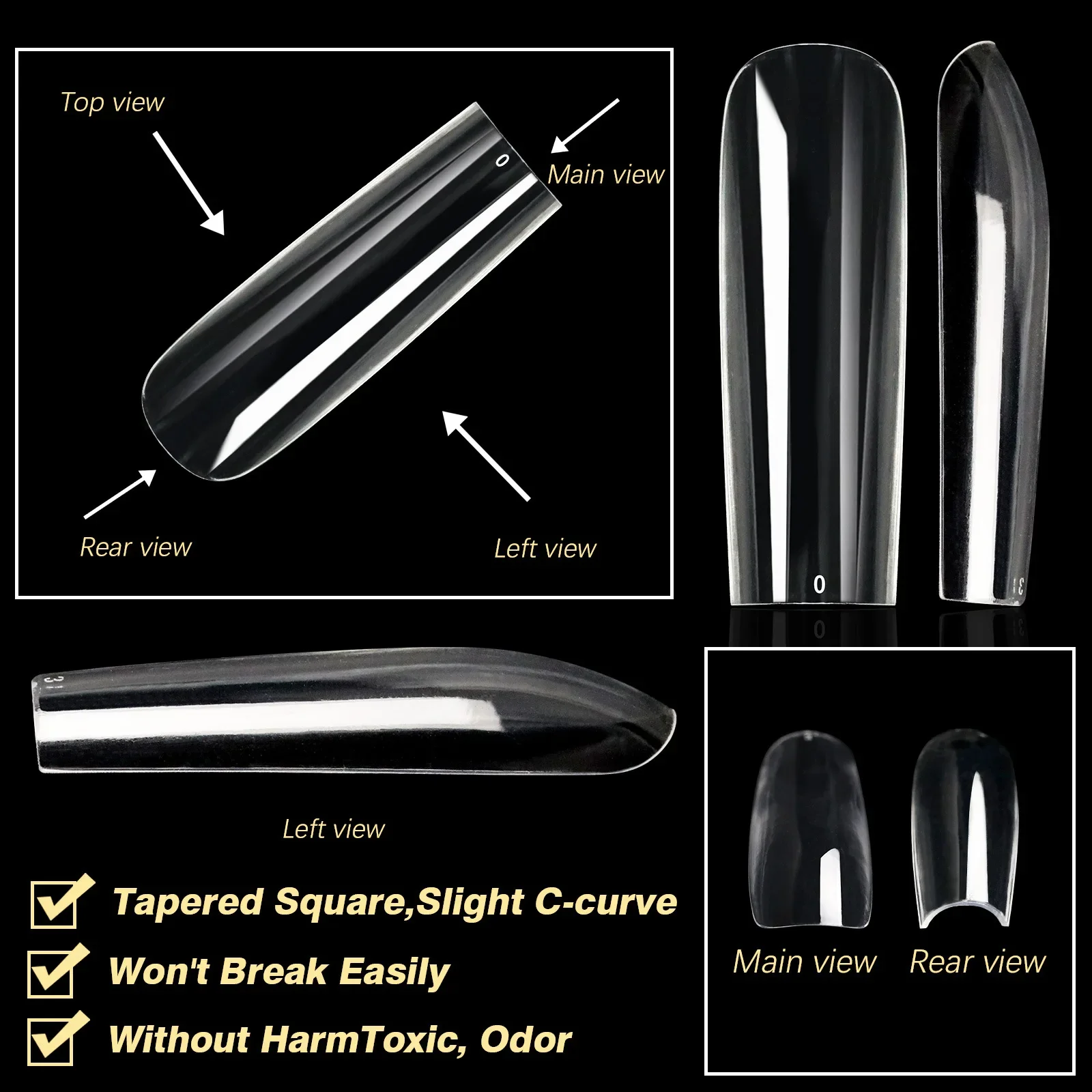 Soft Gel False Tips Box Natural Sculpted Ballet Coffin Almond Fake Nails Full Cover Premium Quality Press On Nails Nail Supplies