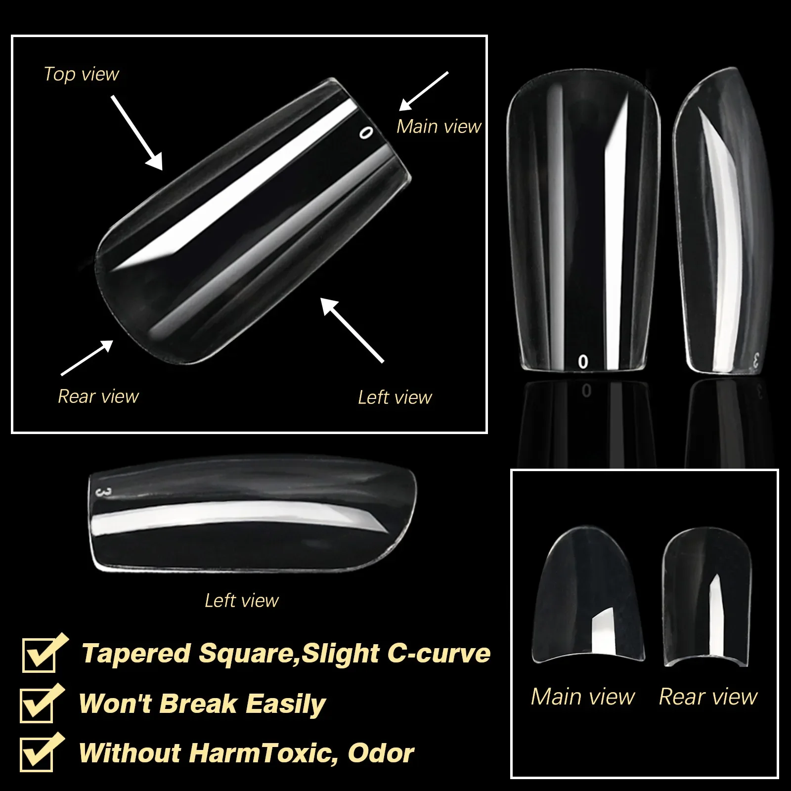 Soft Gel False Tips Box Natural Sculpted Ballet Coffin Almond Fake Nails Full Cover Premium Quality Press On Nails Nail Supplies