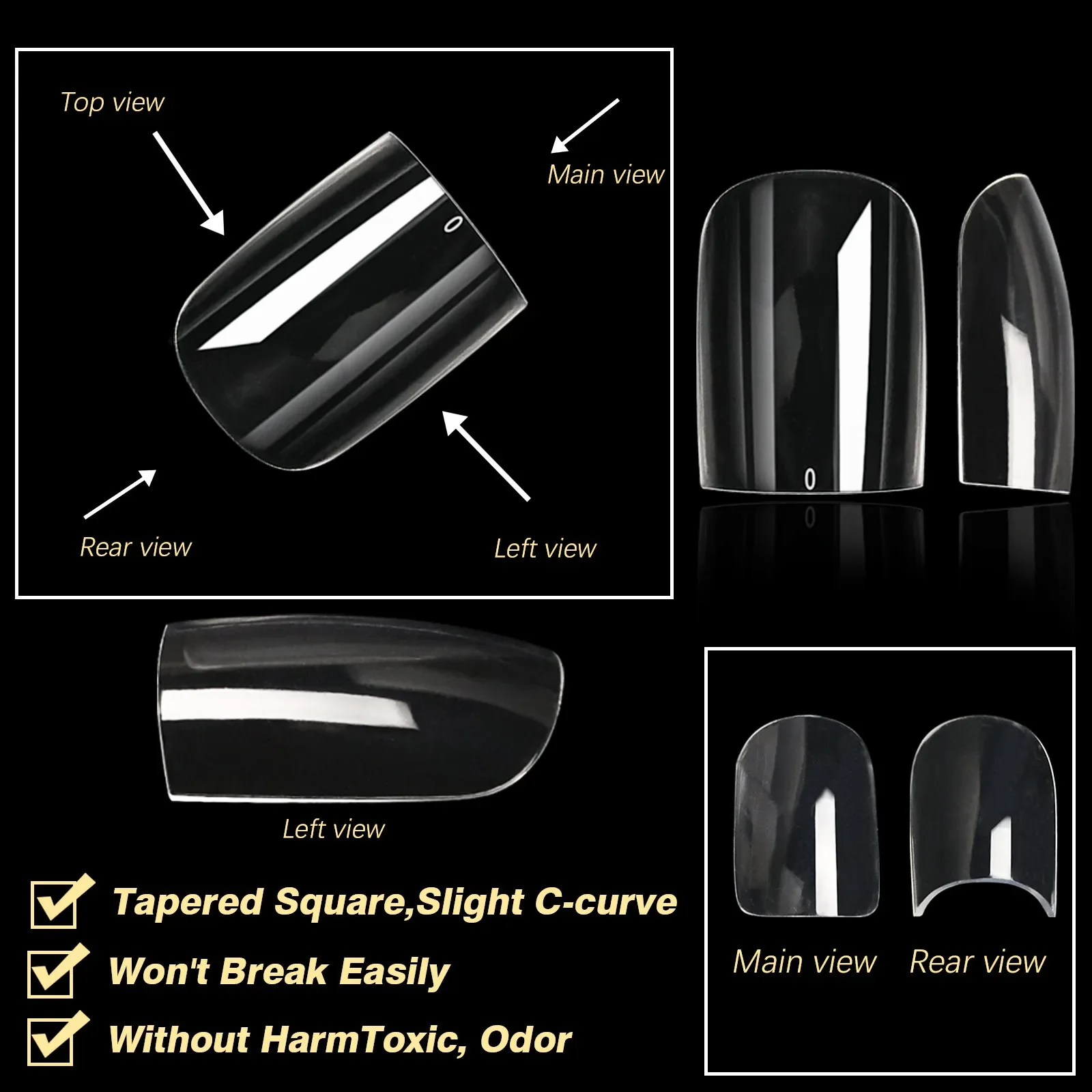 Soft Gel False Tips Box Natural Sculpted Ballet Coffin Almond Fake Nails Full Cover Premium Quality Press On Nails Nail Supplies