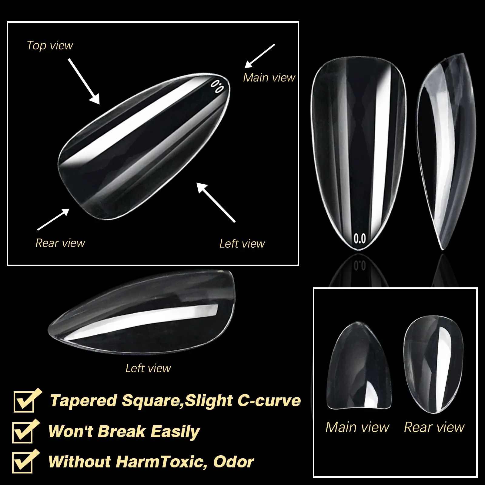 Soft Gel False Tips Box Natural Sculpted Ballet Coffin Almond Fake Nails Full Cover Premium Quality Press On Nails Nail Supplies