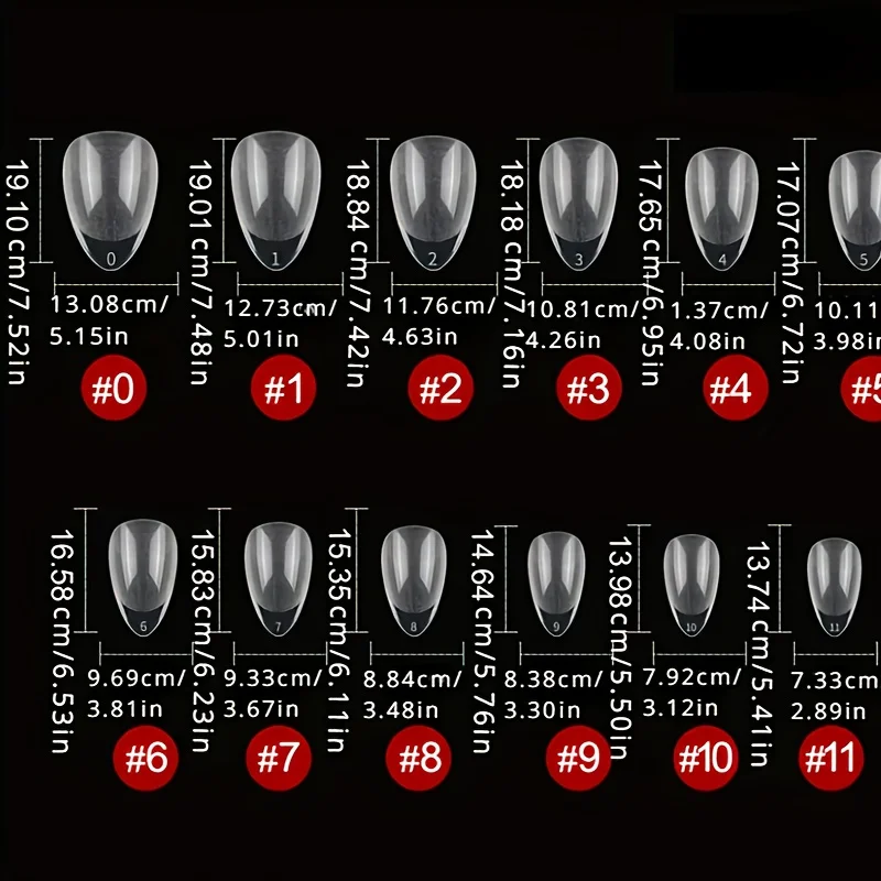 240pcs XXS short almond-shaped gel nail tips – Ultra-soft and seamless, suitable for full coverage of small nails, nail art tool