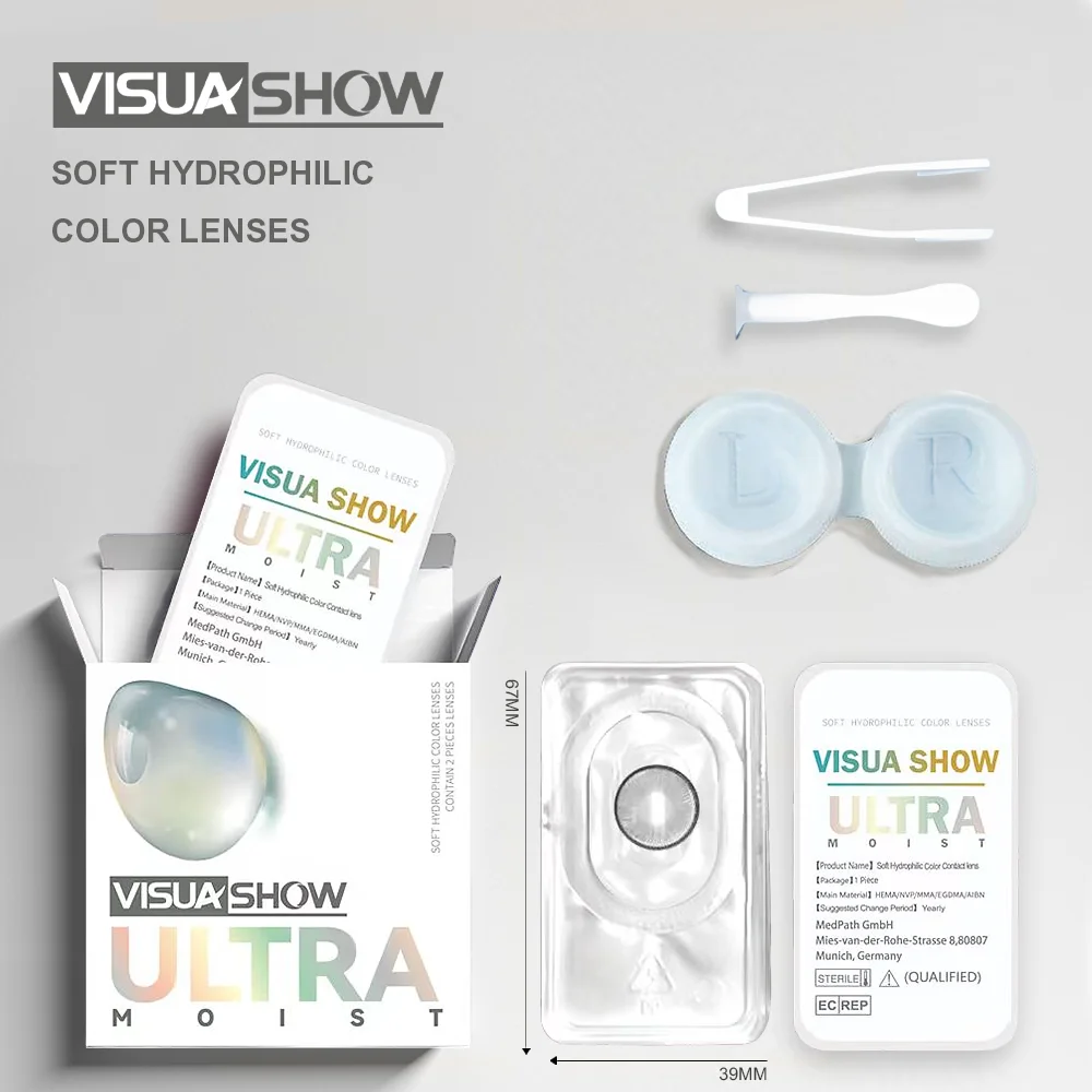 VISUASHOW Aurora Color Contact Lenses Prescription Colored Contacts 1Pair Natural Cosmetic Eye Lenses for Makeup Coloured Lens