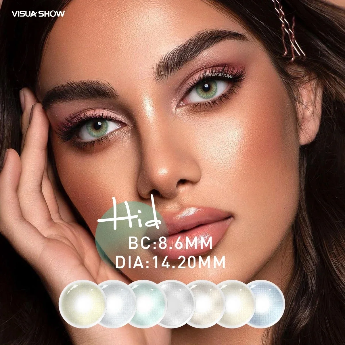 VISUASHOW Aurora Color Contact Lenses Prescription Colored Contacts 1Pair Natural Cosmetic Eye Lenses for Makeup Coloured Lens