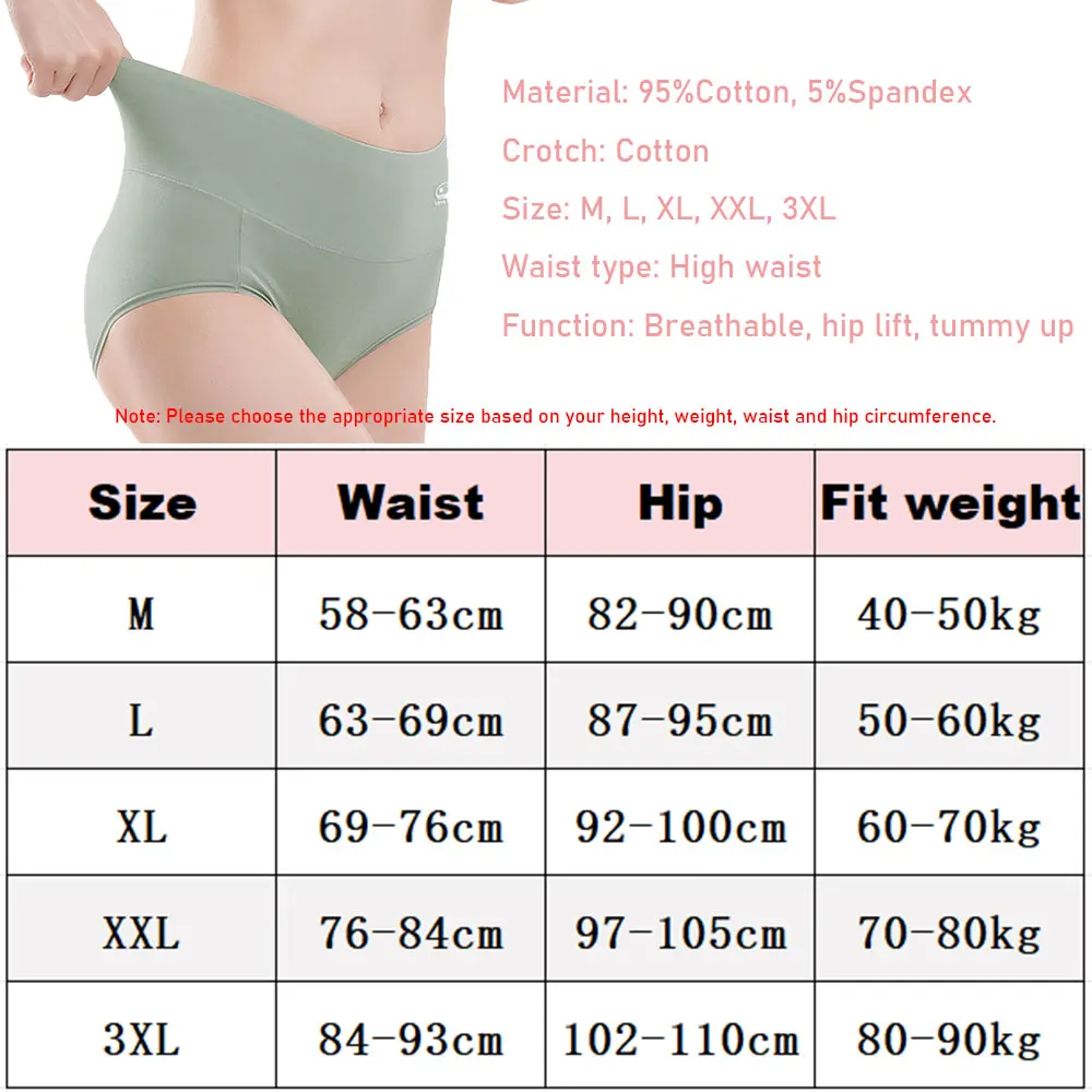 5 Pack Women's Cotton High Waisted Underwear - Tummy Control & Butt Lift, Graphene Antibacterial, Breathable Comfort, No Ride Up