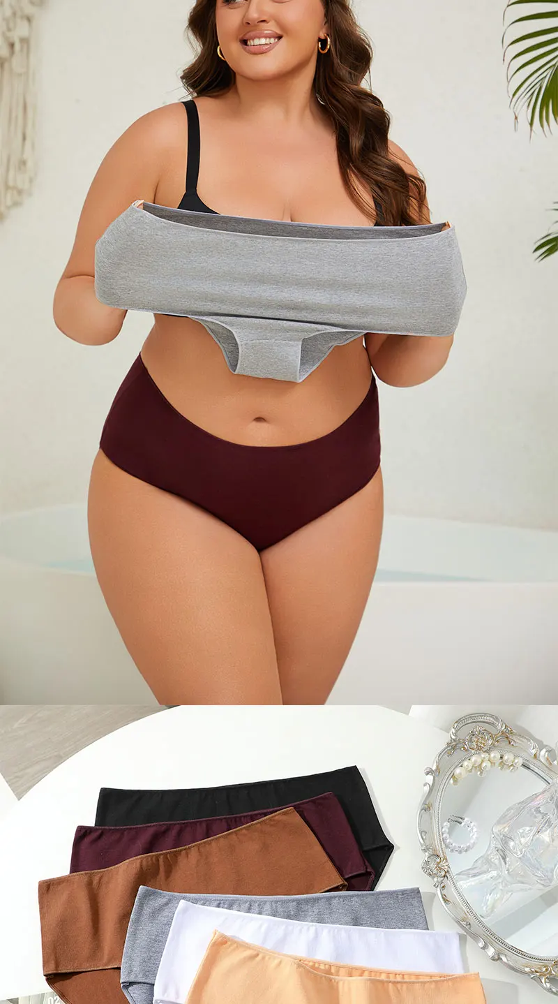 4Pcs/Set Comfort Cotton Panties Women High Waist Briefs Seamless Underwear Breathable Underpants Plus Size Panty S-2XL Intimates 4Pcs/Set Comfort Cotton Panties Women High Waist Briefs Seamless Underwear Breathable Underpants Plus Size Panty S-2XL Intimates