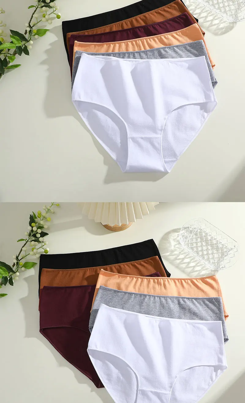 4Pcs/Set Comfort Cotton Panties Women High Waist Briefs Seamless Underwear Breathable Underpants Plus Size Panty S-2XL Intimates 4Pcs/Set Comfort Cotton Panties Women High Waist Briefs Seamless Underwear Breathable Underpants Plus Size Panty S-2XL Intimates