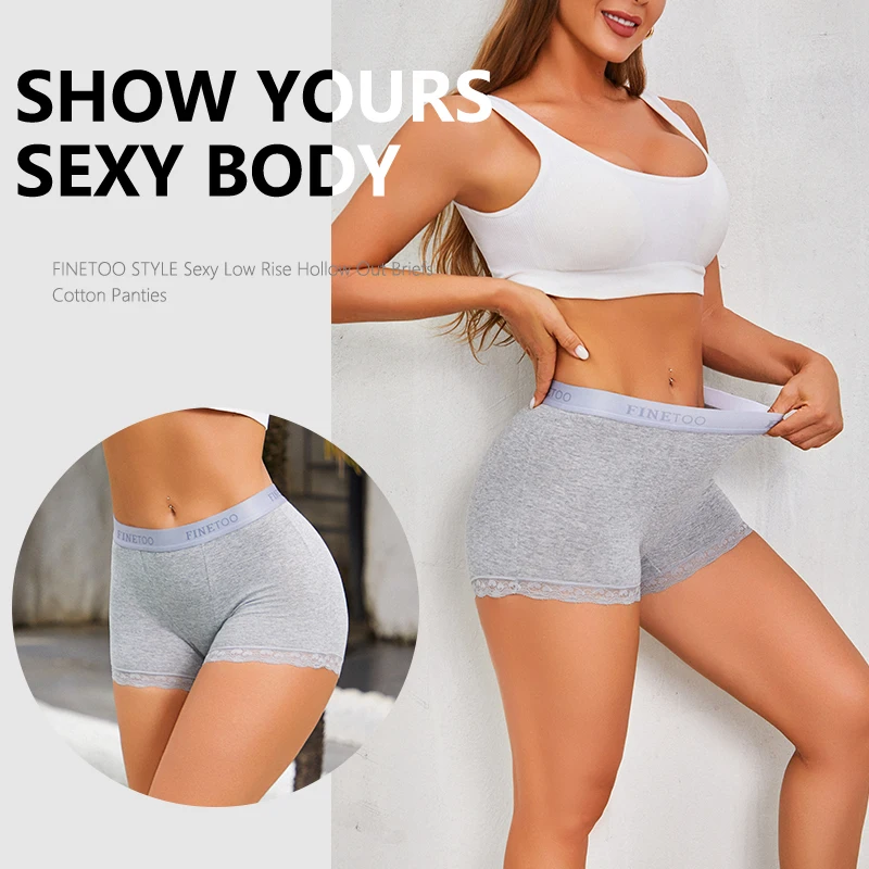 3Pcs Women’s Lace Panties Cotton boxer briefs Seamless Sports Boxers Underwear Female Briefs Lingerie Intimate Underpant S-XXL