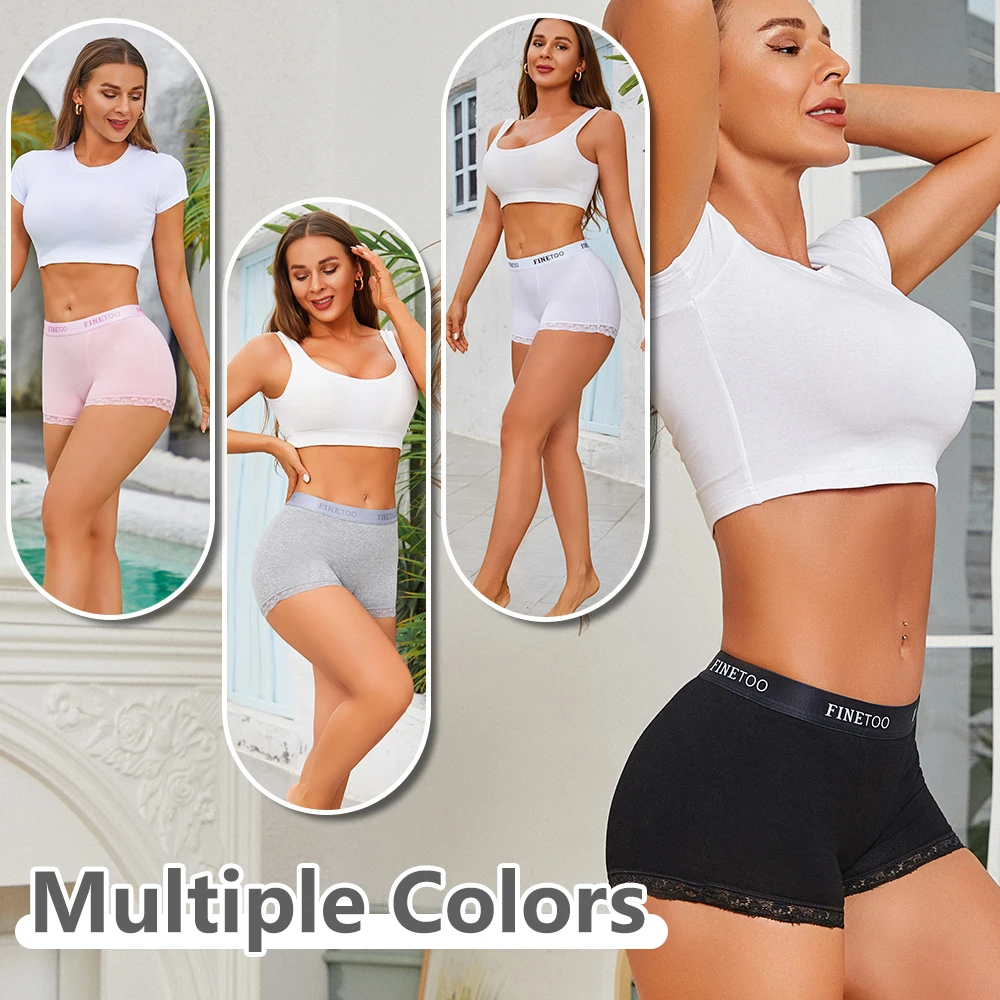 3Pcs Women’s Lace Panties Cotton boxer briefs Seamless Sports Boxers Underwear Female Briefs Lingerie Intimate Underpant S-XXL