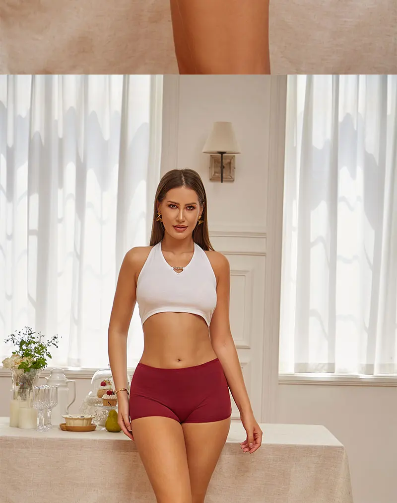 4PCS/Set Women Cotton Panties Sexy Low Rise Boyshorts Seamless Sports Boxers Female Comfortable Underwear Solid Color Lingerie 4PCS/Set Women Cotton Panties Sexy Low Rise Boyshorts Seamless Sports Boxers Female Comfortable Underwear Solid Color Lingerie