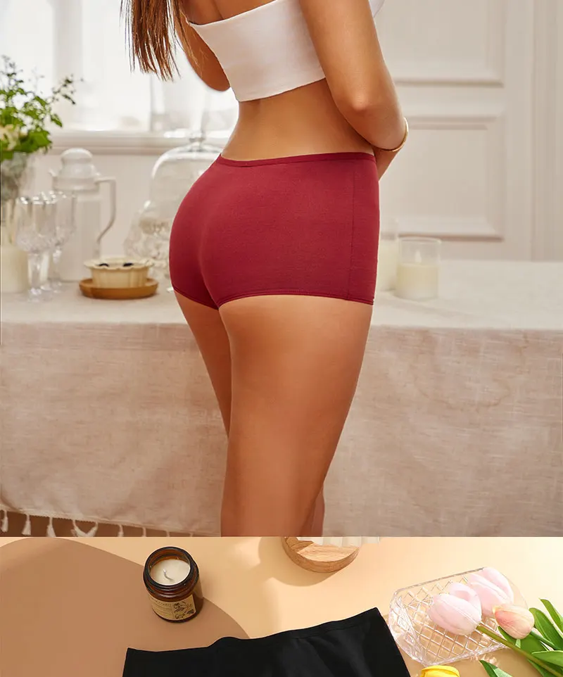 4PCS/Set Women Cotton Panties Sexy Low Rise Boyshorts Seamless Sports Boxers Female Comfortable Underwear Solid Color Lingerie 4PCS/Set Women Cotton Panties Sexy Low Rise Boyshorts Seamless Sports Boxers Female Comfortable Underwear Solid Color Lingerie