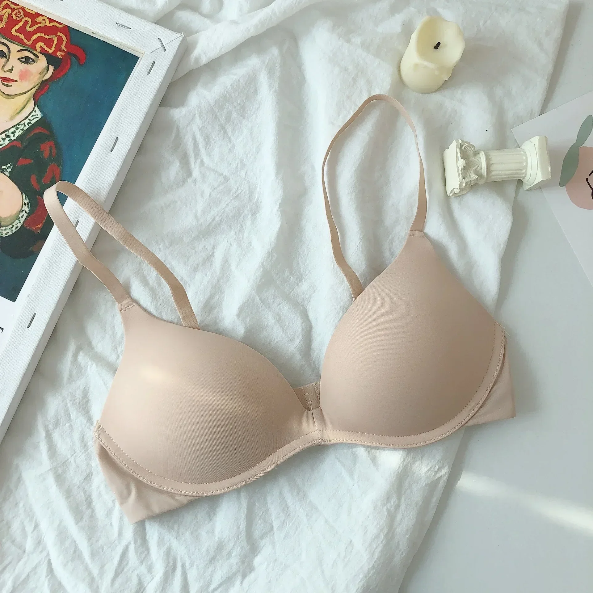 Bras for Women Seamless Backless Underwear Sexy Lingerie 3/4 Cup Bralette Top Wireless Brassiere Intimates Japanese Simple Bra