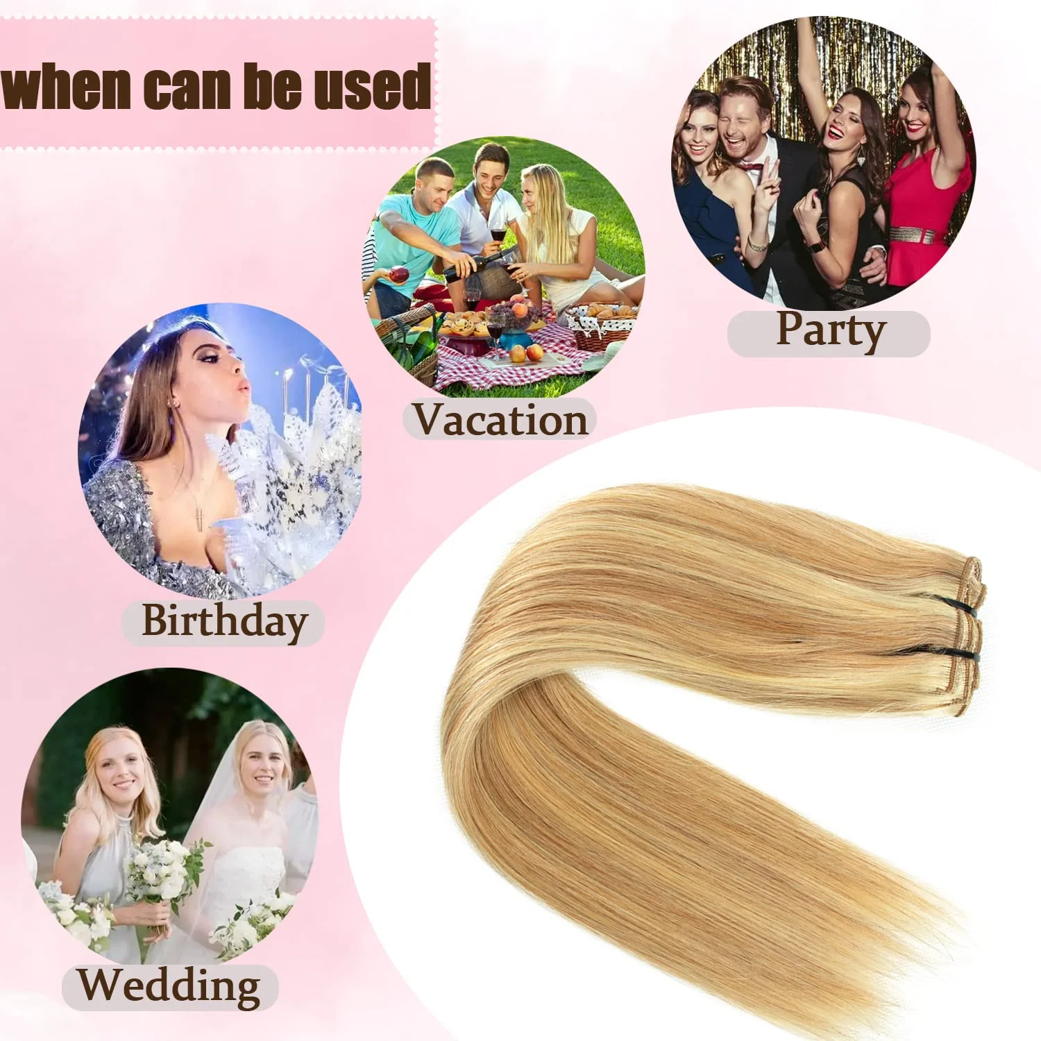 8Pcs Clip In Hair Extensions 100% Human Hair P8/613 Color Brown Highlight Blonde For Women Daily Use Real Hair Natural Black 4# 8Pcs Clip In Hair Extensions 100% Human Hair P8/613 Color Brown Highlight Blonde For Women Daily Use Real Hair Natural Black 4#