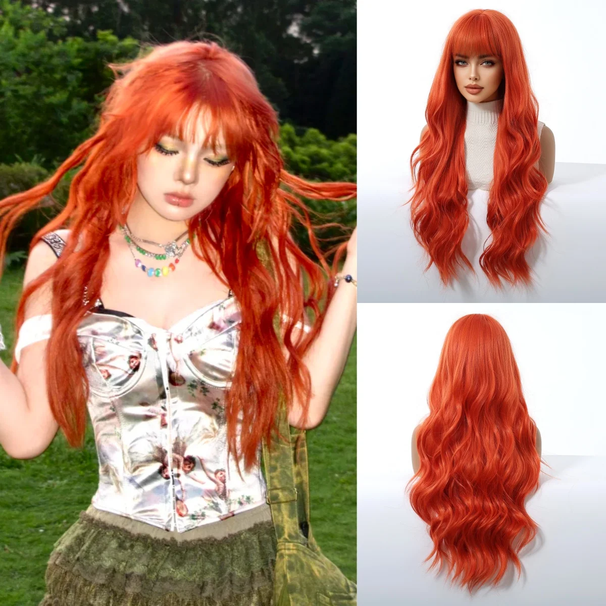 Allbell Magique Ombre Grey Synthetic Wigs With Side Bangs For Women Party Cosplay Natural Wavy Fake Hair Heat Resistant Fiber Allbell Magique Ombre Grey Synthetic Wigs With Side Bangs For Women Party Cosplay Natural Wavy Fake Hair Heat Resistant Fiber