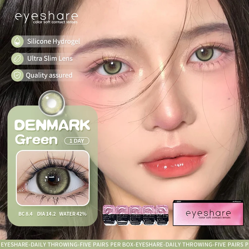 EYESHARE 10Pcs=5Pair Color Contact Lenses for 1 Day Daily Lens Blue Contacts Daily Disposable High Wearing Comfort Brown Lenses