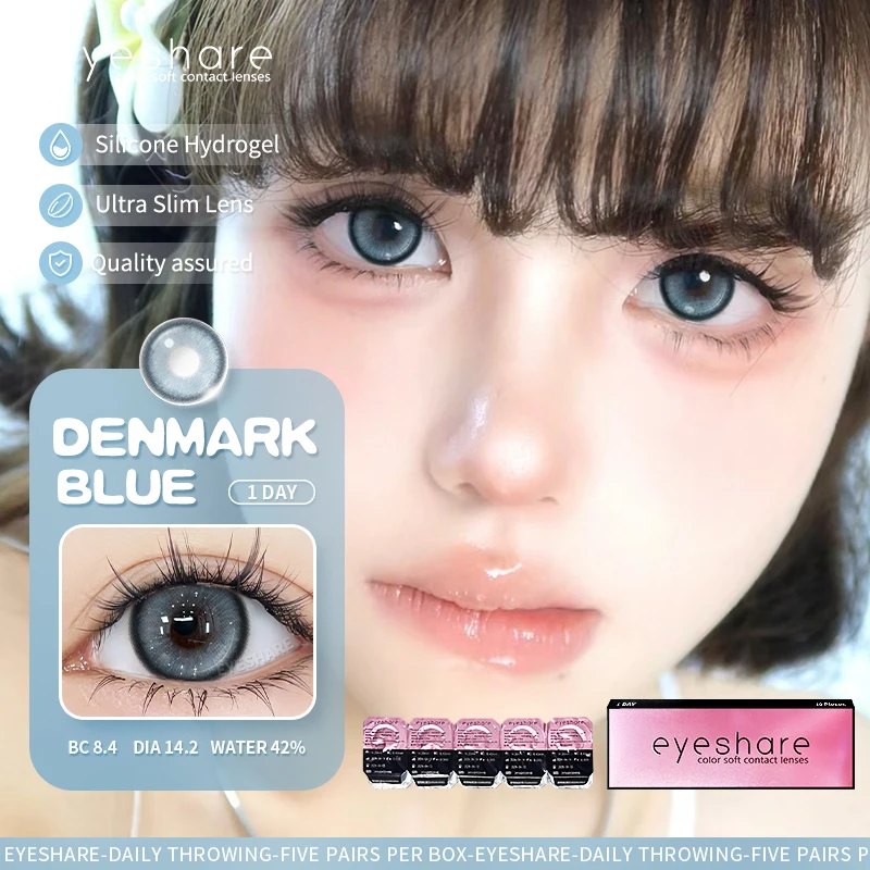 EYESHARE 10Pcs=5Pair Color Contact Lenses for 1 Day Daily Lens Blue Contacts Daily Disposable High Wearing Comfort Brown Lenses