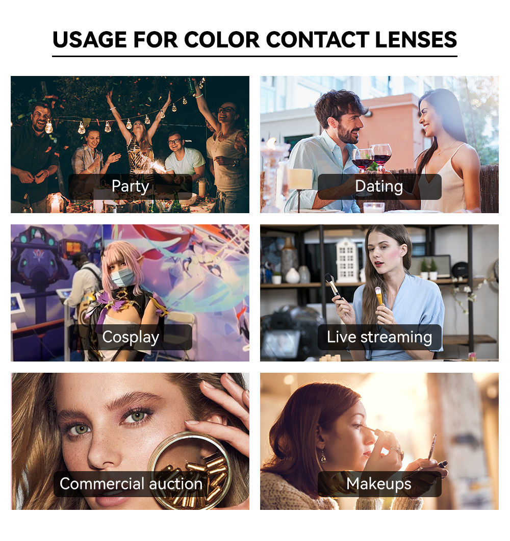 Visuashow Anime Colored Contact Lenses Miku Cosplay Coloured Contact Lens Yearly Beauty Small Pupils Lens Pink Eye Lenses