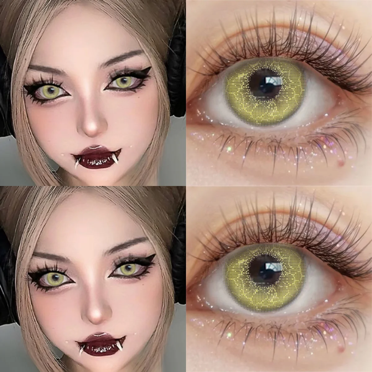 Visuashow Anime Colored Contact Lenses Miku Cosplay Coloured Contact Lens Yearly Beauty Small Pupils Lens Pink Eye Lenses