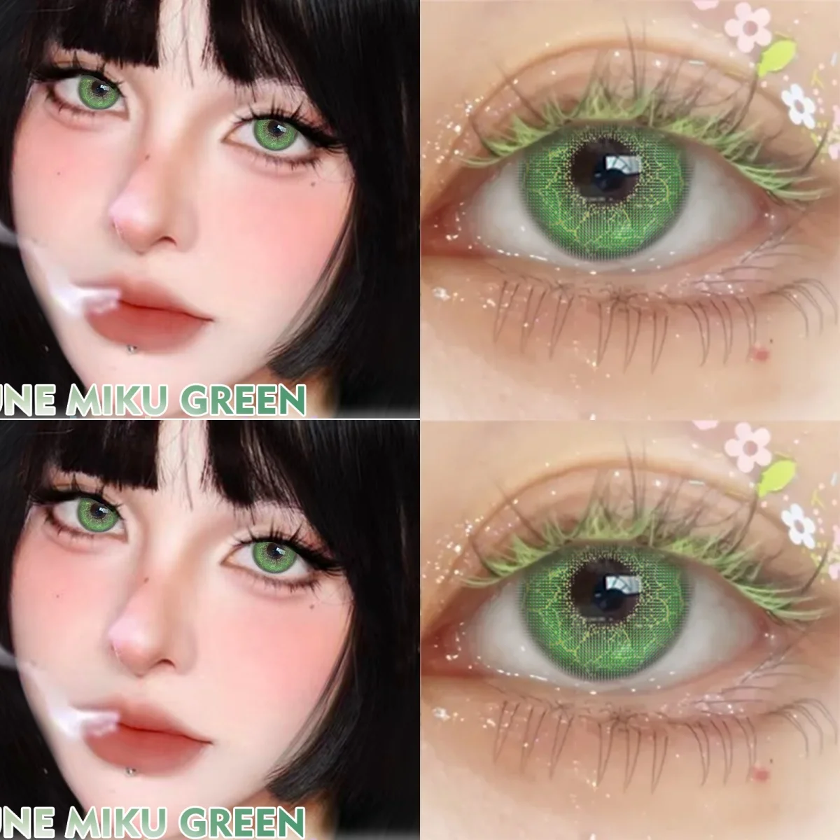 Visuashow Anime Colored Contact Lenses Miku Cosplay Coloured Contact Lens Yearly Beauty Small Pupils Lens Pink Eye Lenses